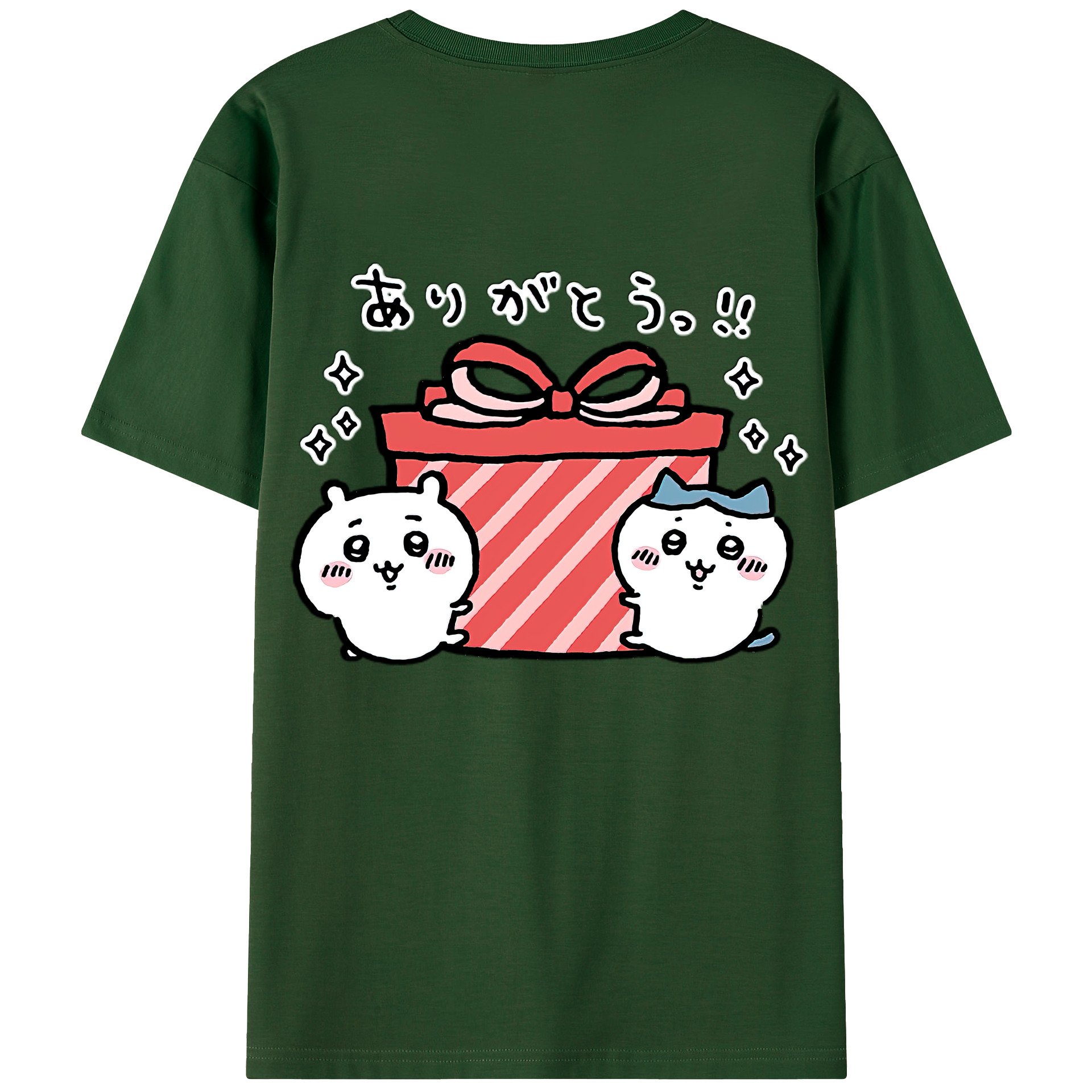 （画像用） ちいかわ ハチワレ Chii-kawa hachiware 綿100％半袖Tシャツ（背面プリント）